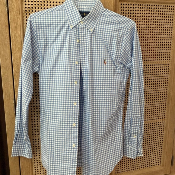Ralph Lauren Light Blue Gingham Shirt - Picture 1 of 3